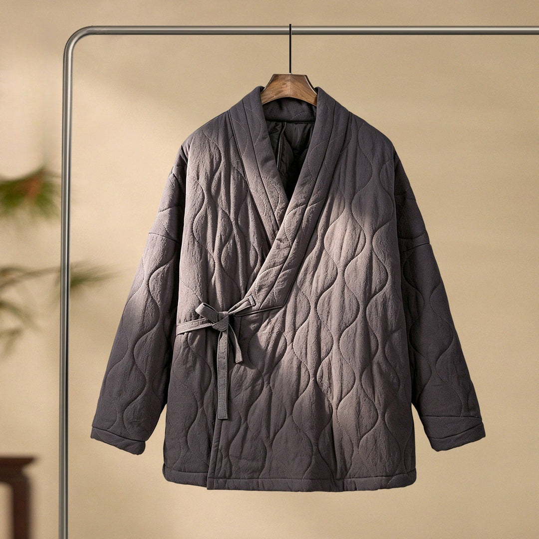 Cross-collar Loose Quilted Coat