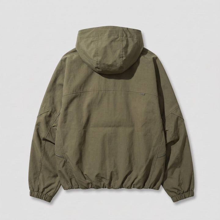 Loose-fit Cropped Hooded Jacket with 3D Tailoring