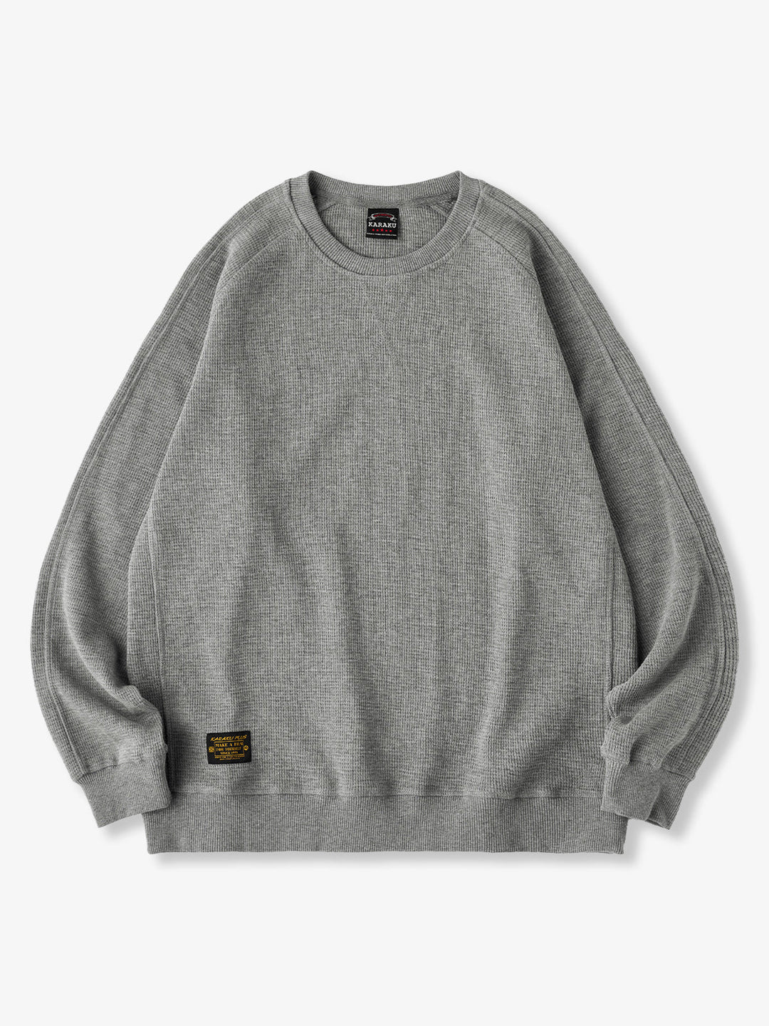 380g Waffle Knit Raglan Pullover Sweatshirt