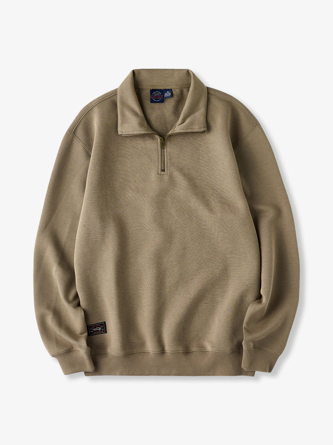 Air Layer Sweatshirt with Antique Bronze Half-Zip