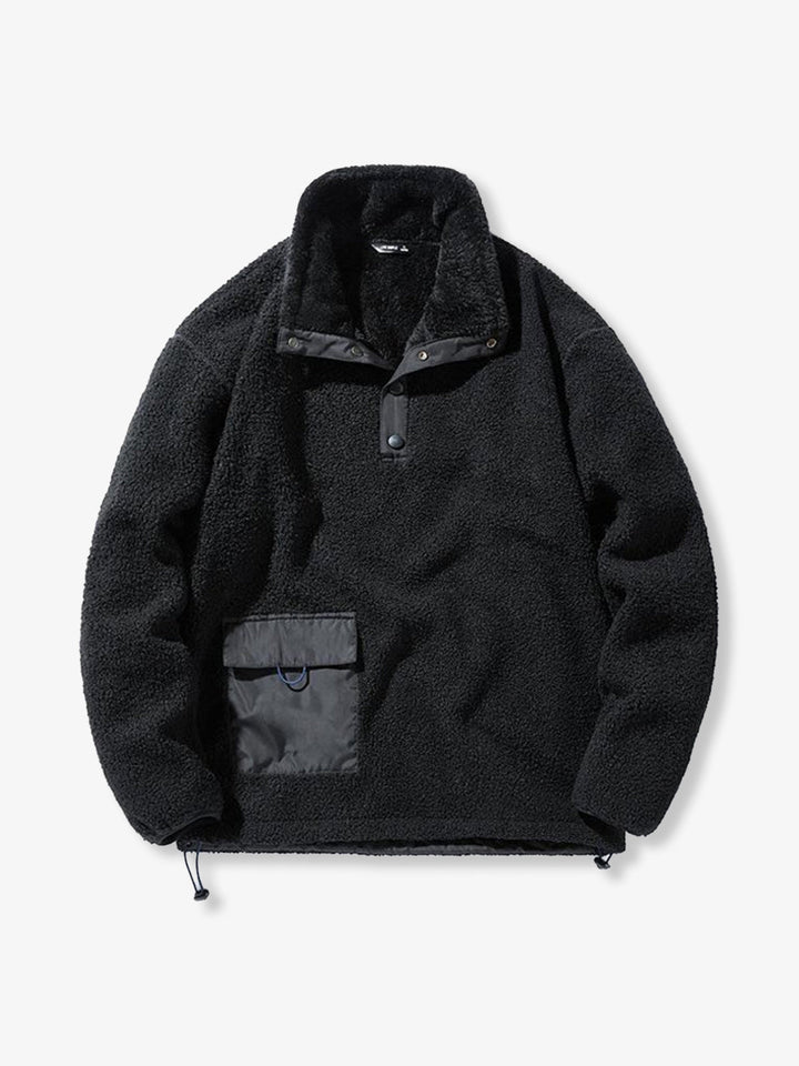 Boa Fleece Sweatshirt with Elbow Patches