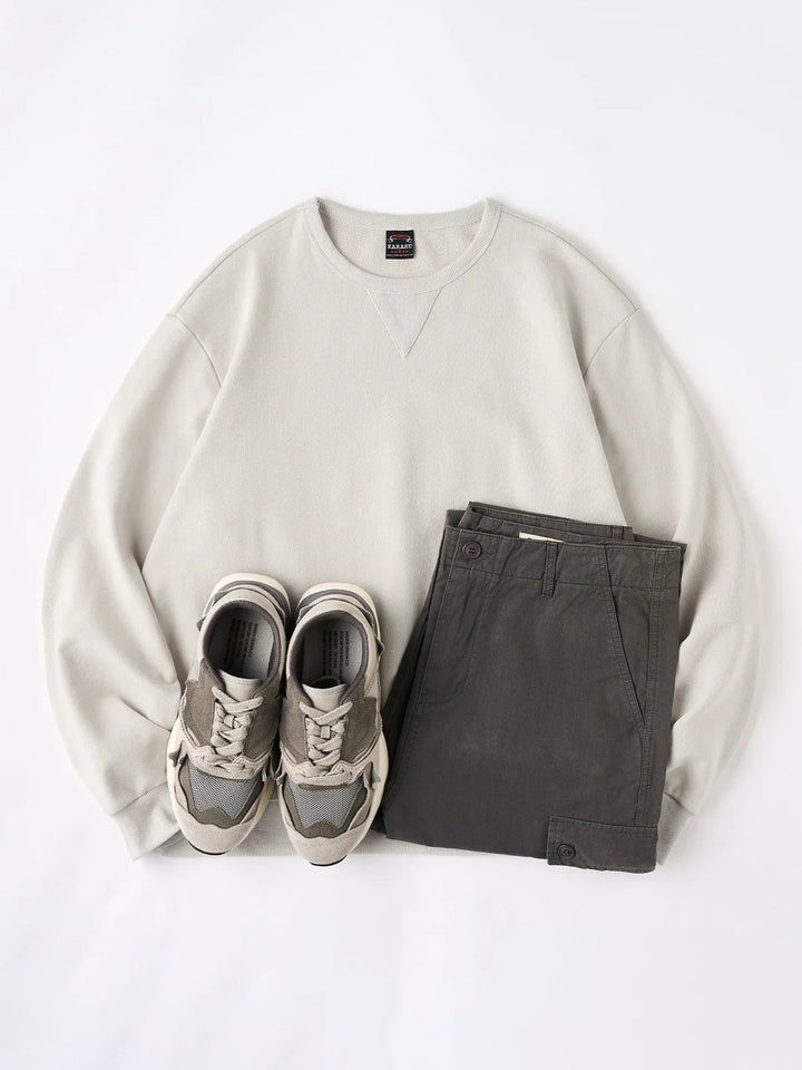 "Skeleton-Visible Cat" Print Back-Pile Cotton V-Gusset Sweatshirt