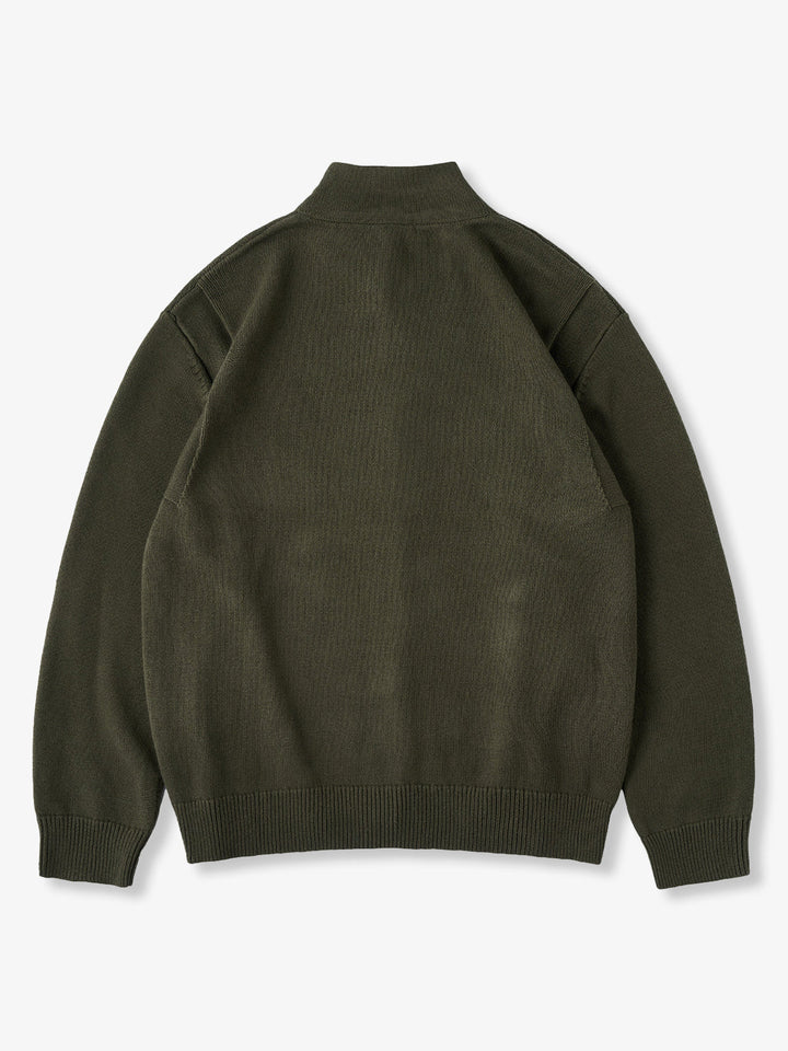 Button-Up Stand Collar Knit Cardigan