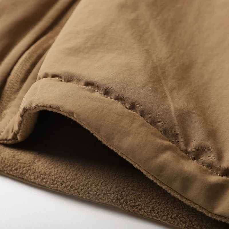 Japanese Reversible Work Jacket Windproof Waterproof Stand Collar Fleece Lined Warm Sherpa Coat