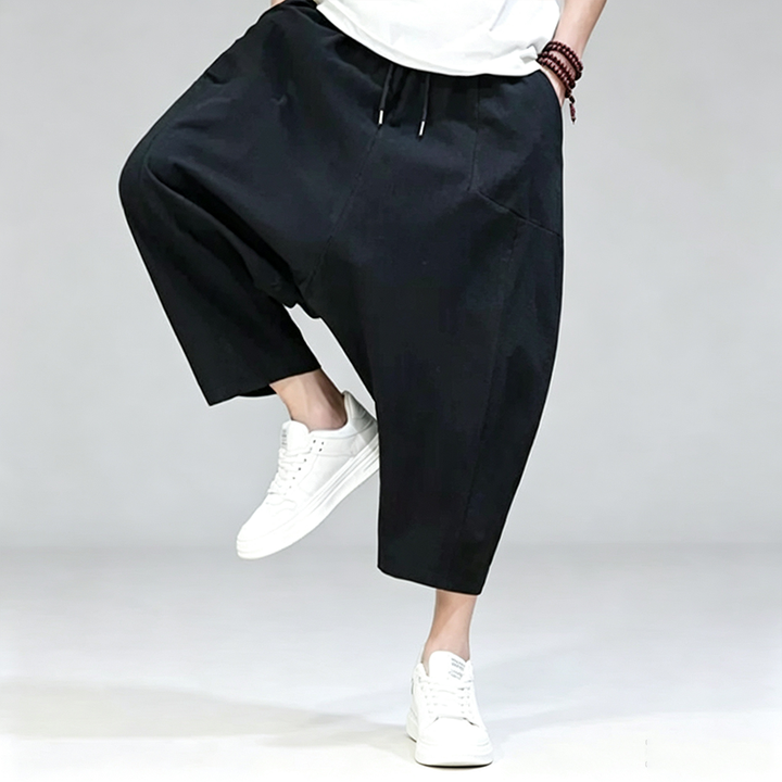 Drop-crotch Loose Lantern Harem Pants