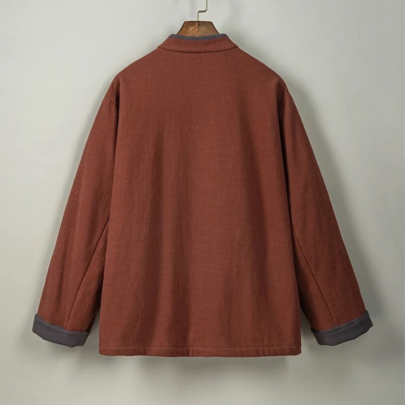 Fleece Lined Warm Padded Frog Button Hanfu Cardigan