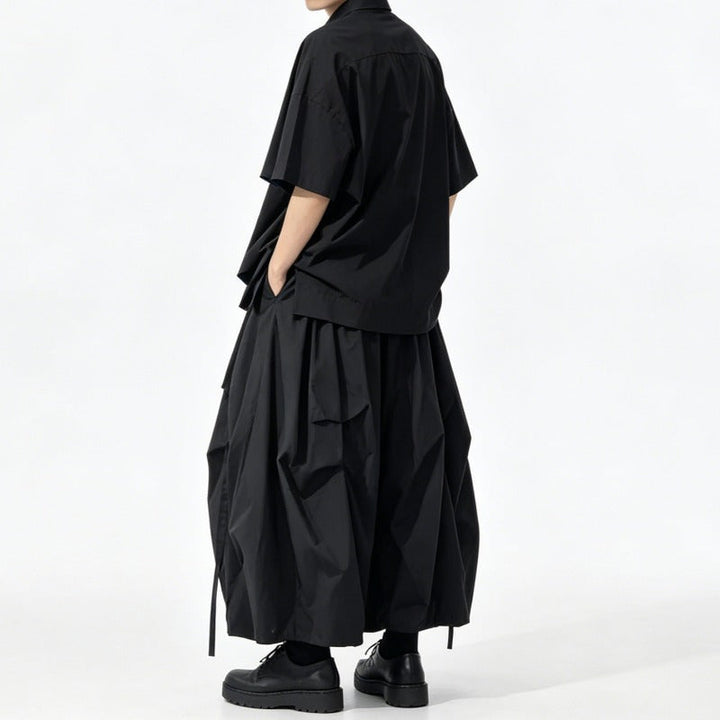 Japanese Loose High-waisted Wide-leg Skirt-Pants