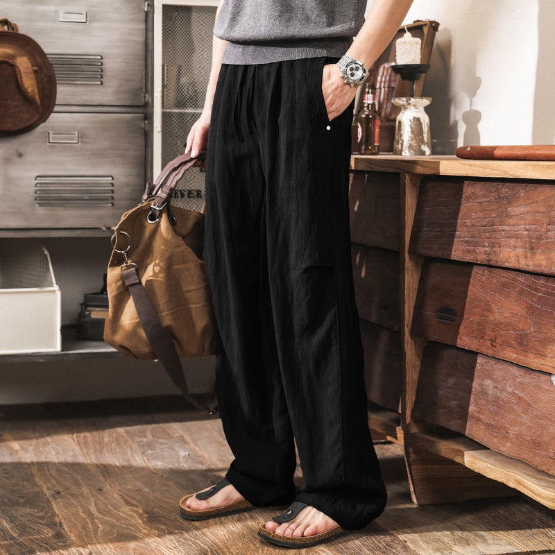 Lyocell Cooling Draped Loose Casual Pants