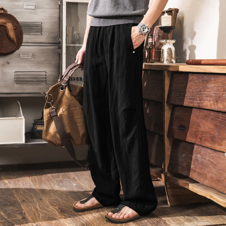 Lyocell Cooling Draped Loose Casual Pants