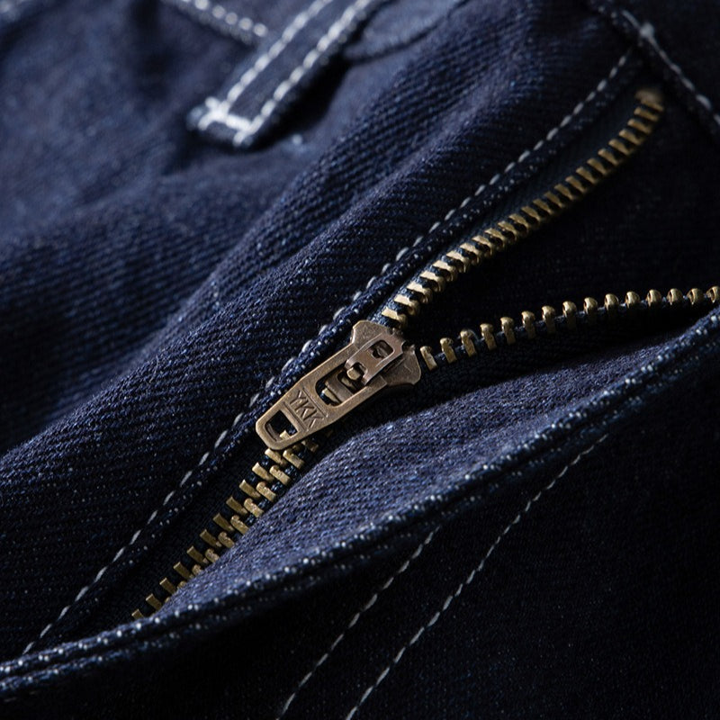 Raw Denim Multi-pocket Striped Outdoor Cargo Pants