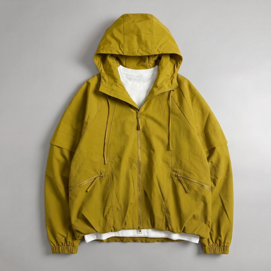 Loose-fit Cropped Hooded Jacket with 3D Tailoring