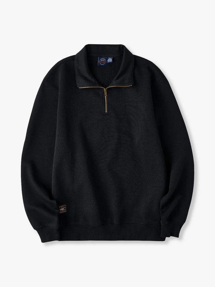 Air Layer Sweatshirt with Antique Bronze Half-Zip
