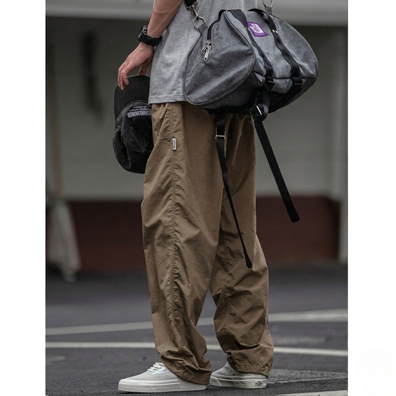 Khaki Japanese Waterproof Breathable Loose Casual Pants