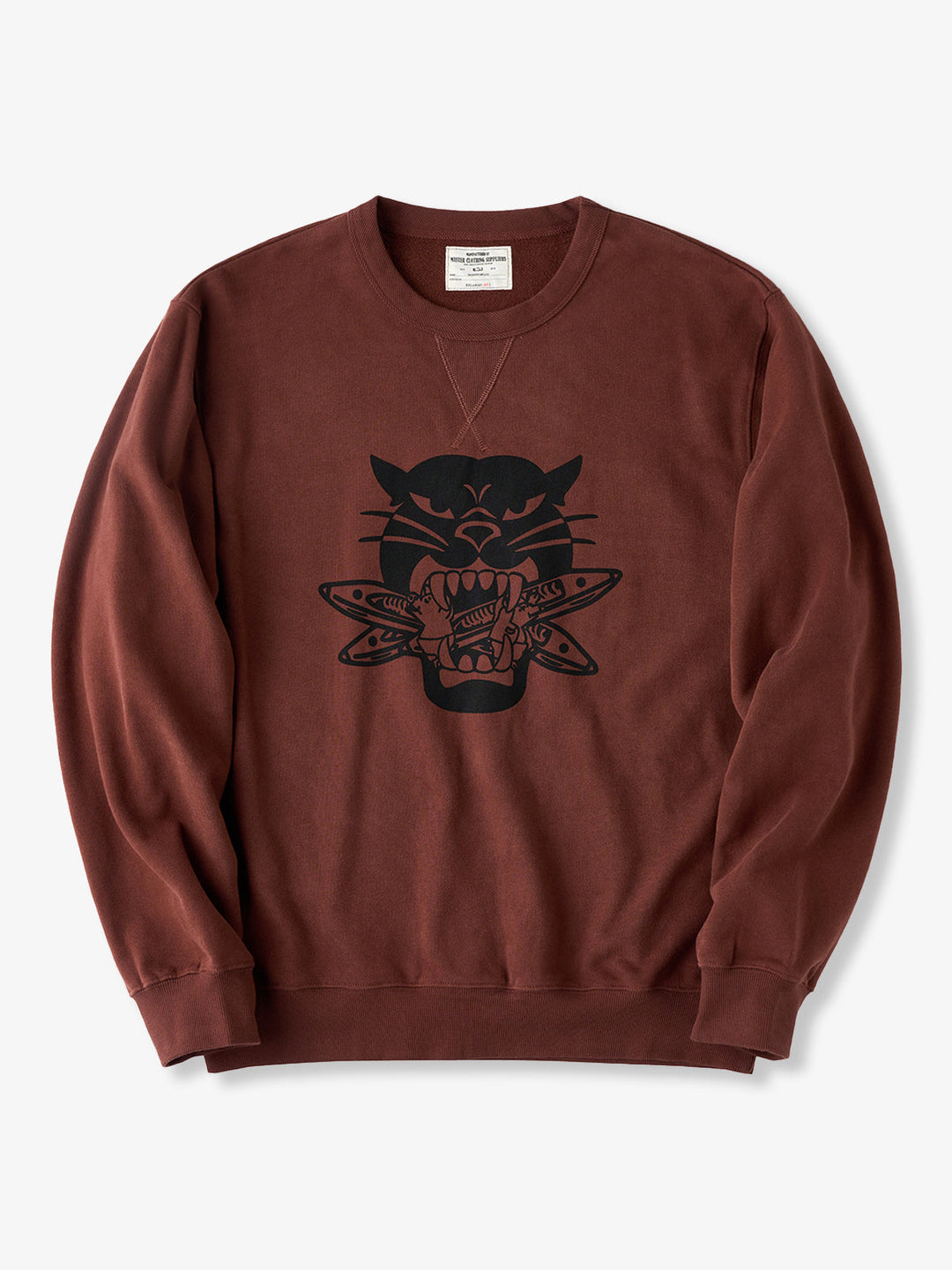 Military Style Shuttle Bomber Leopard American Vintage Crewneck Sweatshirt