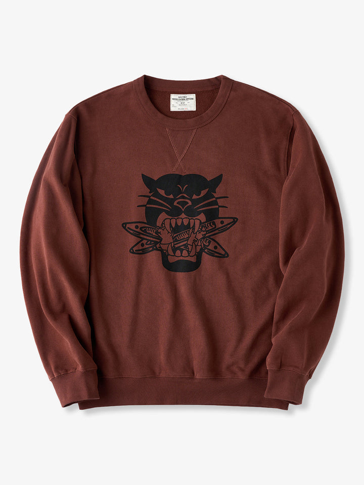 Military Style Shuttle Bomber Leopard American Vintage Crewneck Sweatshirt