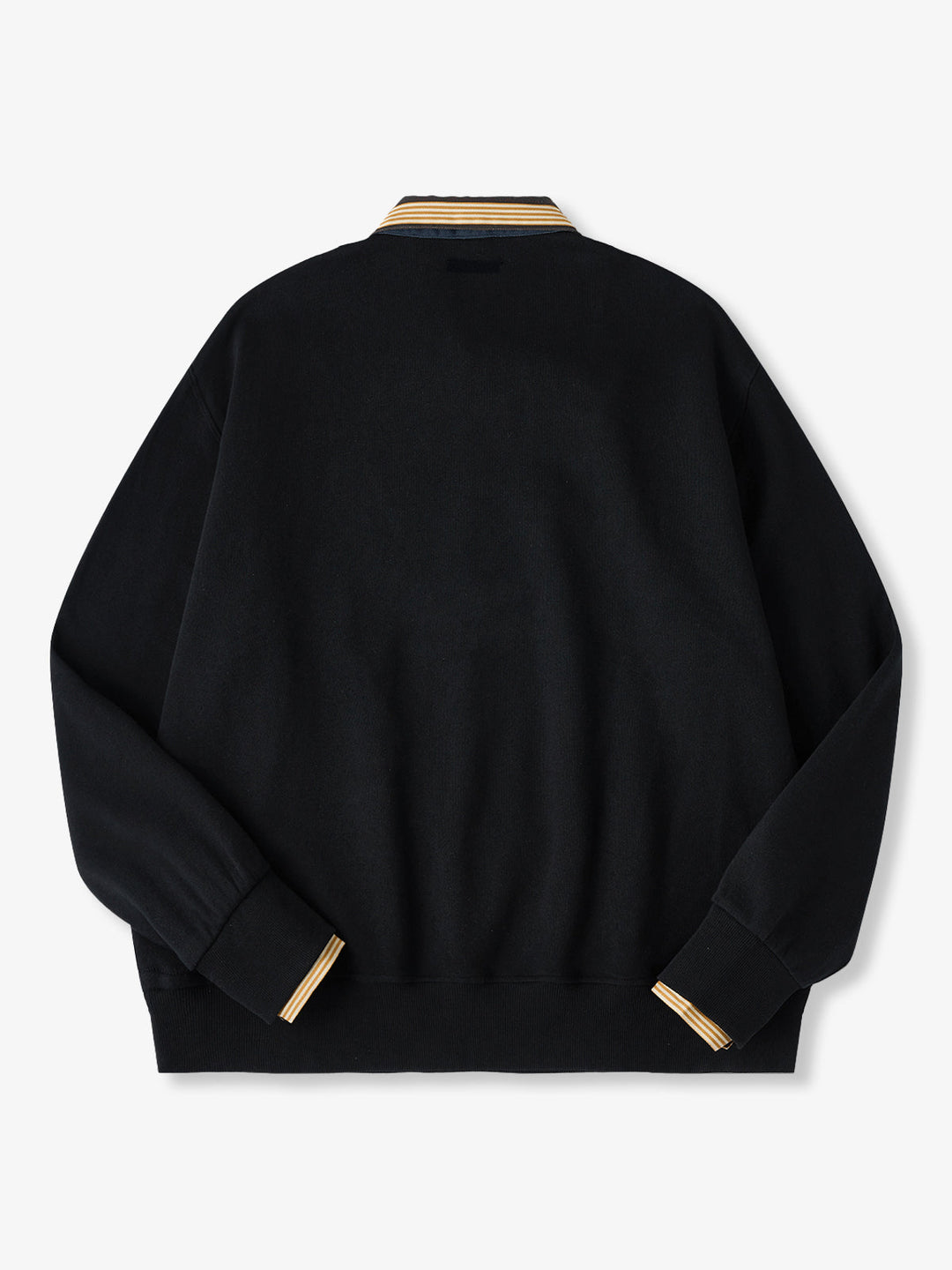 Faux-Layered V-Neck Sweatshirt with Multi-Stripe Shirt Detail