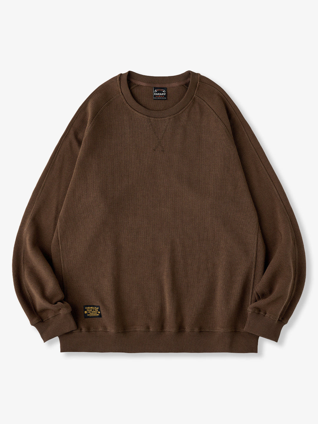 380g Waffle Knit Raglan Pullover Sweatshirt