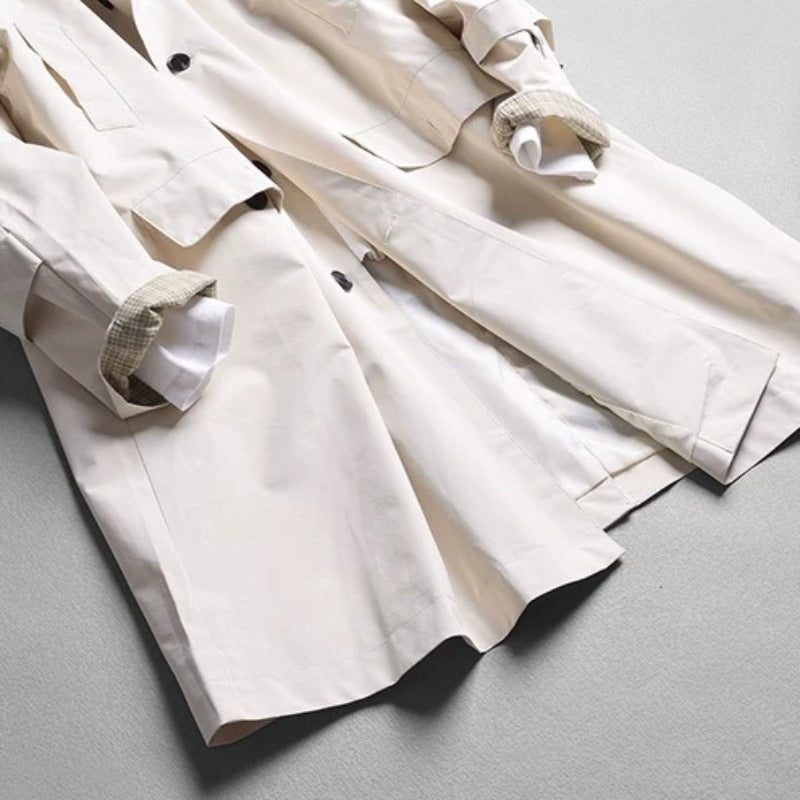 Mid-Length Lapel Loose Fit Casual Silhouette Trench Coat