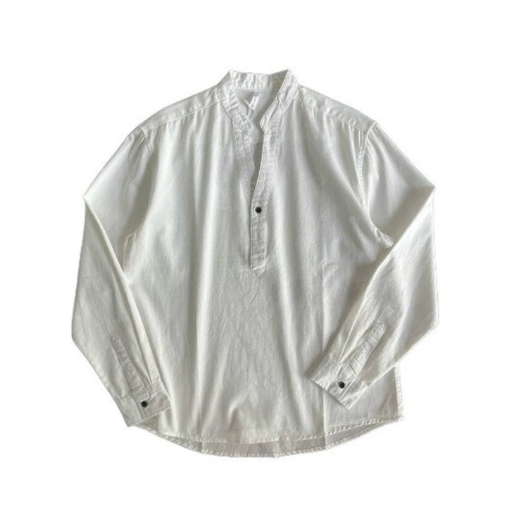 Breathable Cotton Stand Collar Long Sleeve Shirt Casual Top