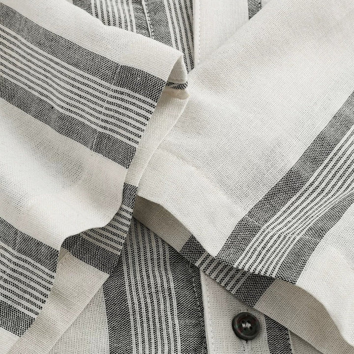 Japanese Striped Loose Kimono Shirt Half Sleeve Cardigan