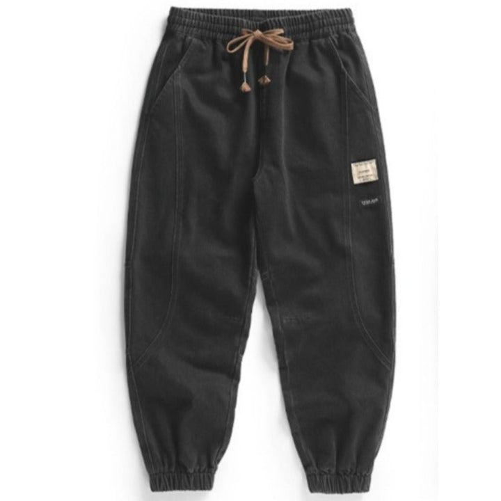 Heavyweight Loose Washed Denim Cargo Jogger Pants