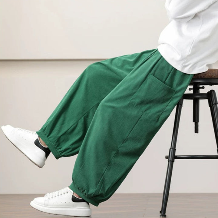 Corduroy Side Pocket Loose Wide-leg Casual Pants