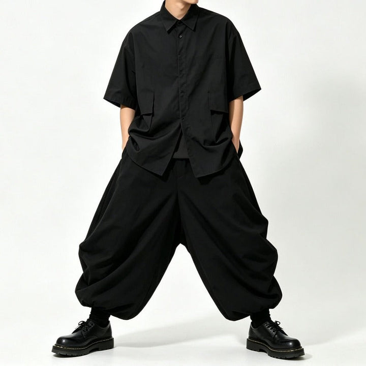 Japanese High-waist Drawstring Loose Lantern Pants