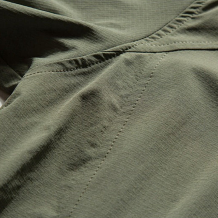 Japanese Streetwear Casual Half-zip Short Sleeve Shirt