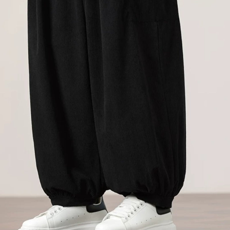 Corduroy Side Pocket Loose Wide-leg Casual Pants