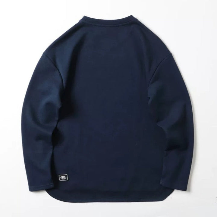 320g Heavyweight Curved Hem Side Slit Loose Fit Crew Neck Casual Long Sleeve Tee