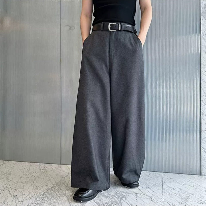 Drapey Casual Wide-leg Trousers