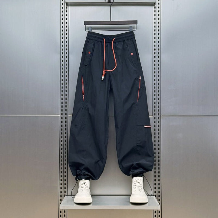 Loose-fit Quick-dry Drawstring Casual Pants with Drawstring Cuffs