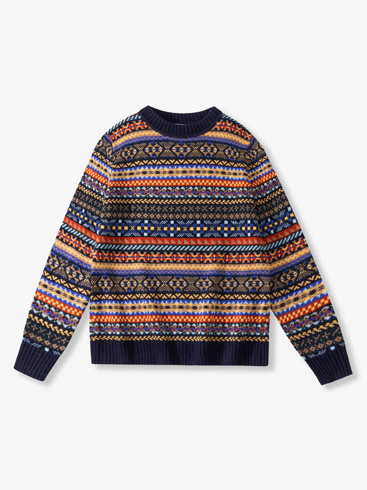 Wool-Blend Fair Isle Jacquard Knit Sweater