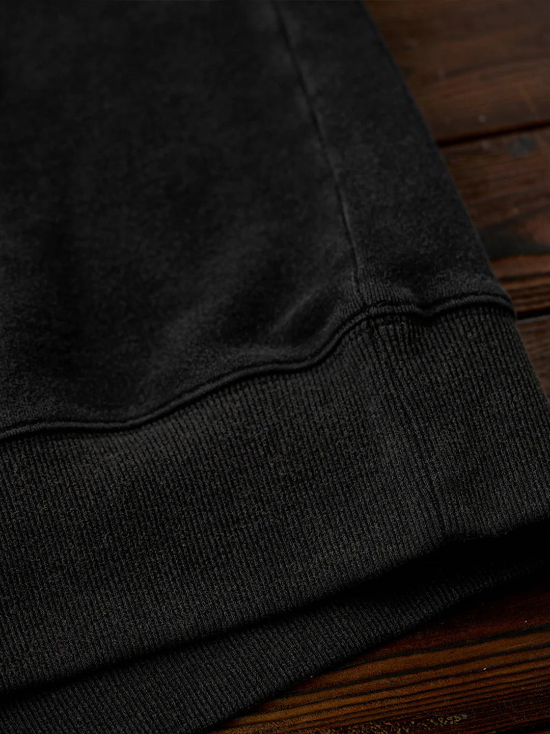 Washed Sweatshirt with Paisley Denim Sleeves &amp; V-Gusset Detail
