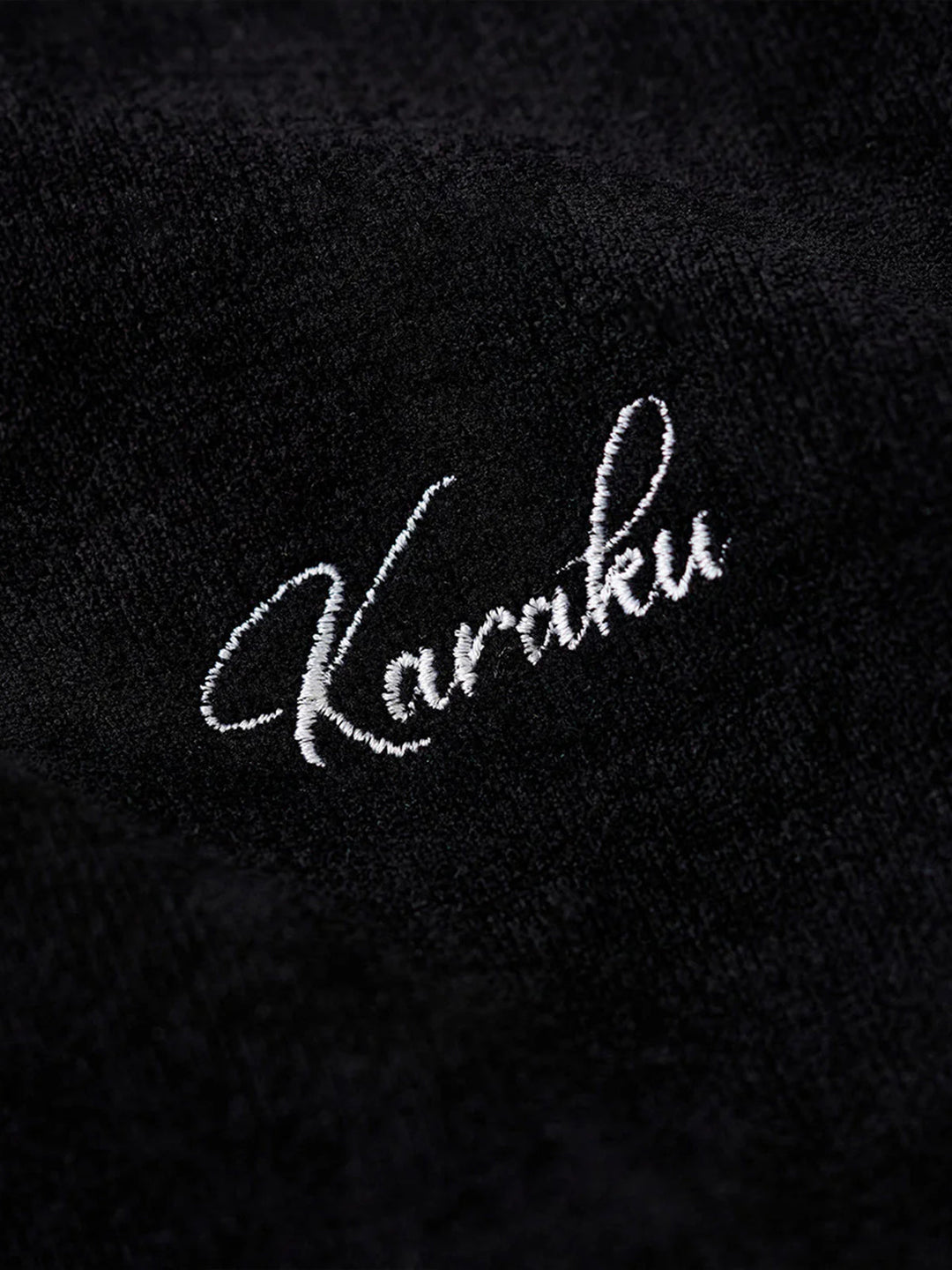 Henley Neck Fleece Sweatshirt with “KaraKu” Embroidery (Double-Sided Brushed)