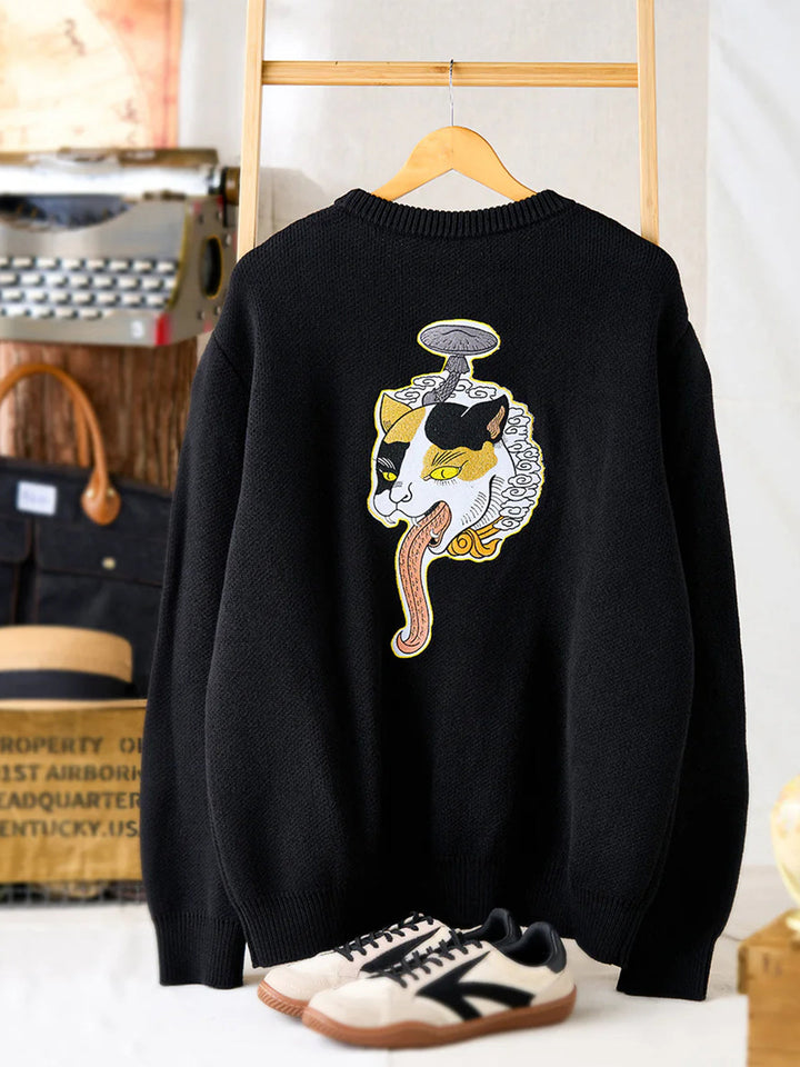 KARAKU × Ayako Ishiguro “Poison Ivy Mushroom” Embroidered Knit Sweater