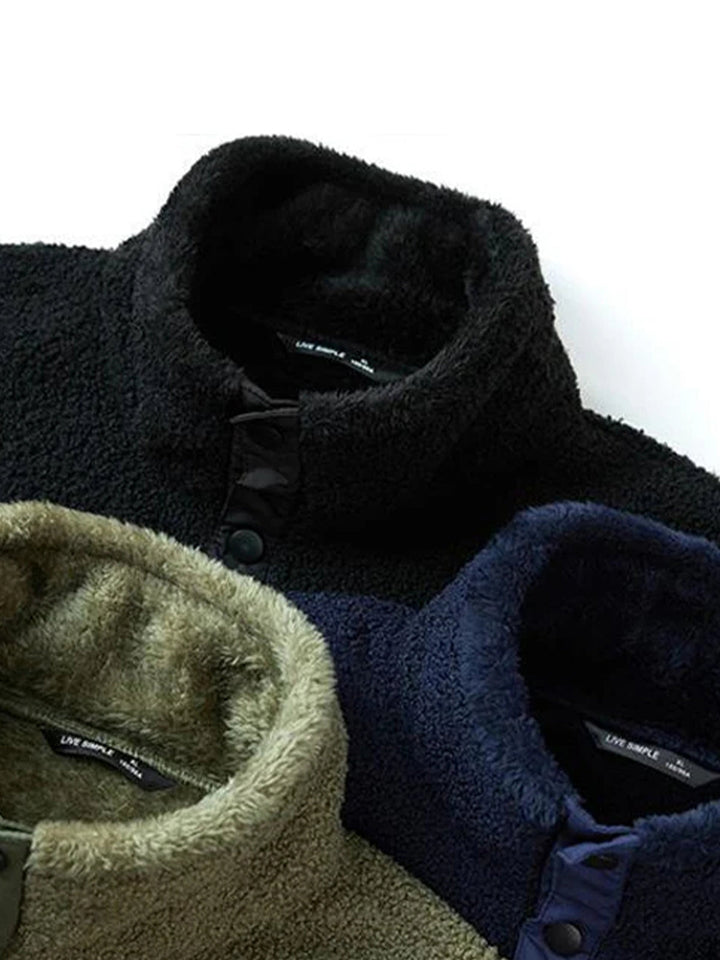 Boa Fleece Sweatshirt with Elbow Patches