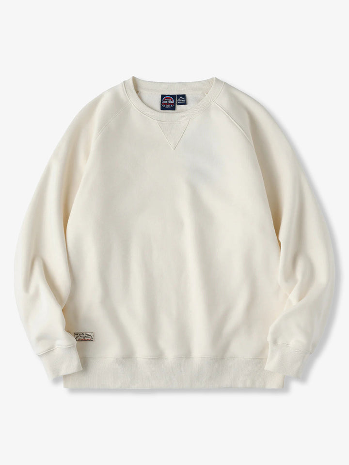 Brushed Fleece American Casual Heavyweight Navy Crewneck Sweatshirt