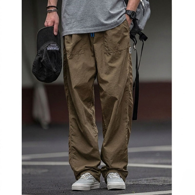 Khaki Japanese Waterproof Breathable Loose Casual Pants