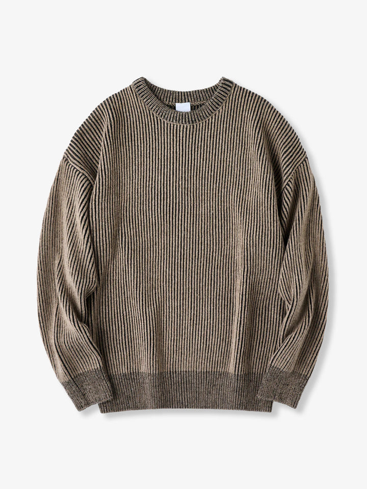 Wool-Blend Ribbed Knit Sweater