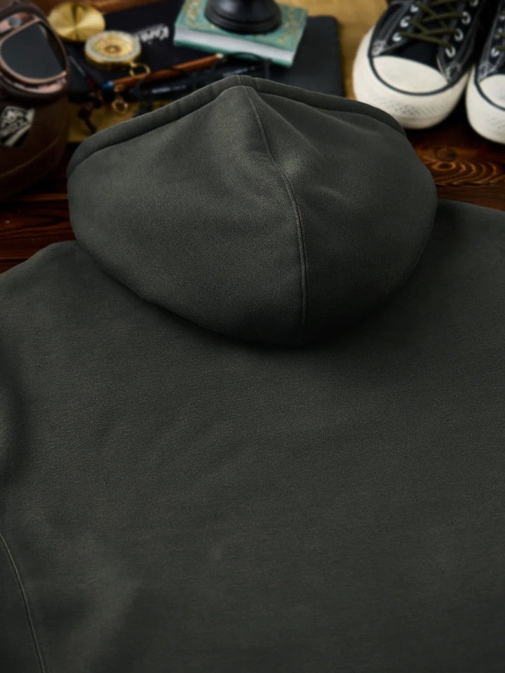 “STAY TRUE” Embroidered Patch Fleece-Lined Utility Hoodie