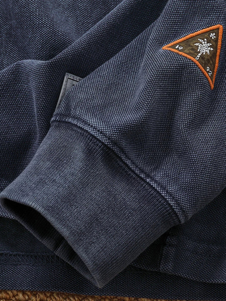 Heavyweight Washed Cotton Patch Crewneck Sweatshirt