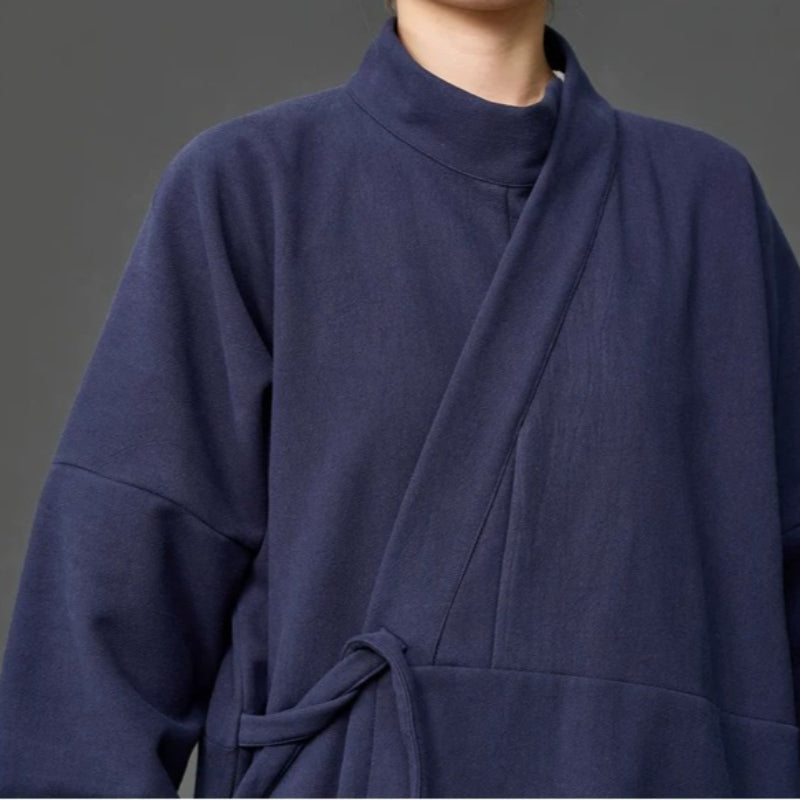 Winter Fleece-lined Layering Robe Coat
