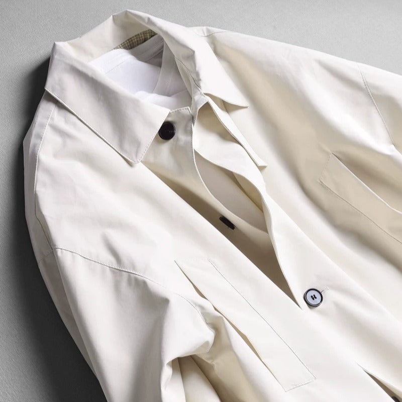 Mid-Length Lapel Loose Fit Casual Silhouette Trench Coat