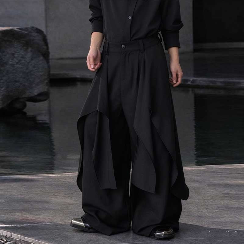 Irregular Slanted Placket Shirt and Trousers Two-piece set
