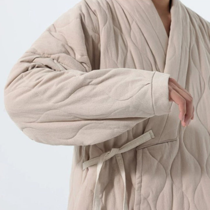 Cross-collar Loose Quilted Coat