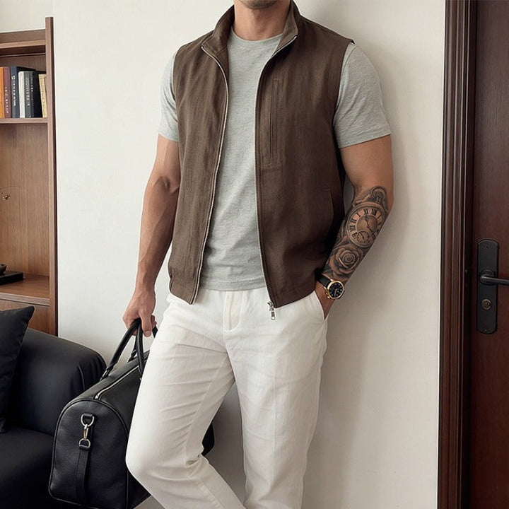 Lyocell-linen Vest Jacket