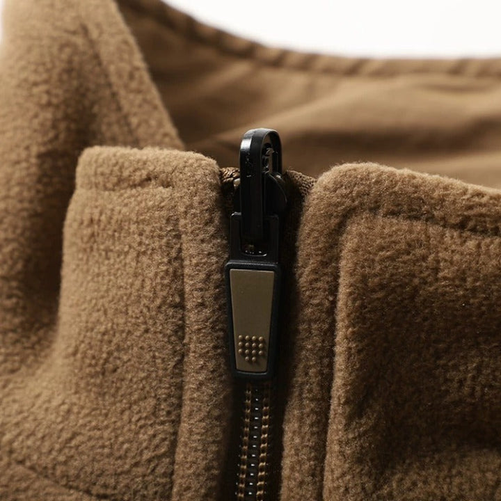 Japanese Reversible Work Jacket Windproof Waterproof Stand Collar Fleece Lined Warm Sherpa Coat