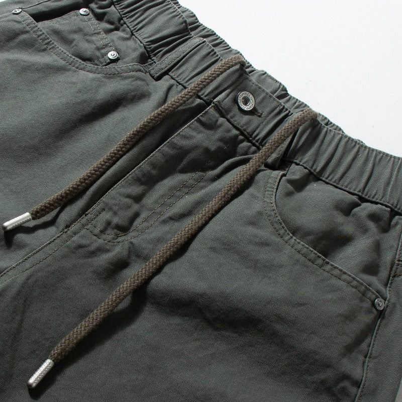 Casual Wide-Leg Cotton Workwear Trousers