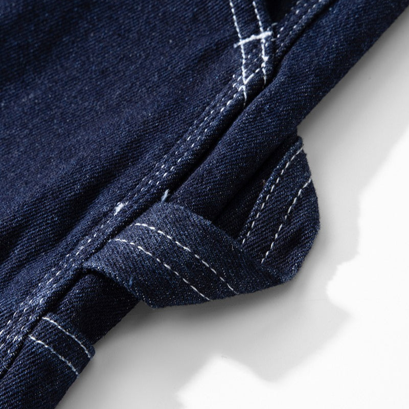 Raw Denim Multi-pocket Striped Outdoor Cargo Pants